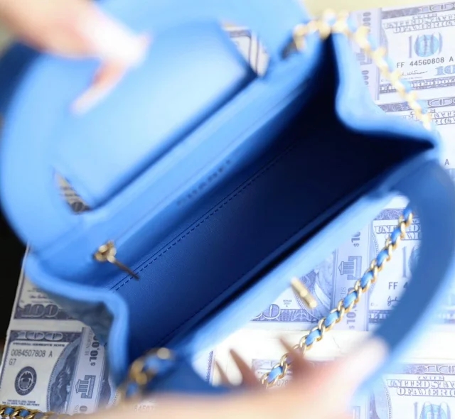 【CHANEL】シャネル スーパーコピー ミニ ショッピング バッグ ブルー（AS4416 B15566）