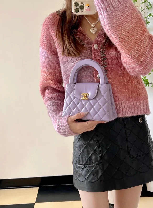 【CHANEL】シャネル スーパーコピー ミニ ショッピング バッグ ライラック（AS4416 B15566）