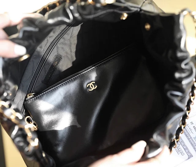 【CHANEL】シャネル スーパーコピー 22bag ショッピングバッグのハンドバッグ ブラック（AS4486）