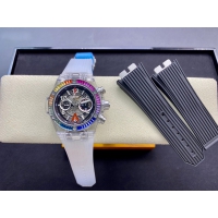 【HB工場出品】ウブロ スーパーコピー HUBLOT ビッグバン 透明な時計 ポルトチェルボ ベゼルダイヤ レインボー 441.JX.4802.RT.4099 42MM