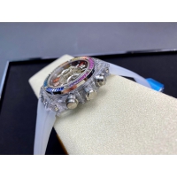【HB工場出品】ウブロ スーパーコピー HUBLOT ビッグバン 透明な時計 ポルトチェルボ ベゼルダイヤ レインボー 441.JX.4802.RT.4099 42MM