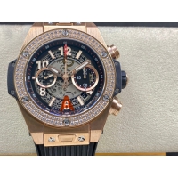 【HB工場出品】ウブロ スーパーコピー HUBLOT ビッグバン ウニコ キングゴールド ダイヤモンド 421.OX.1180.RX.1104 グレー 44mm