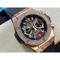 【HB工場出品】ウブロ スーパーコピー HUBLOT ビッグバン ウニコ キングゴールド ダイヤモンド 421.OX.1180.RX.1104 グレー 44mm