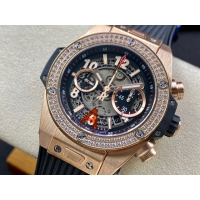 【HB工場出品】ウブロ スーパーコピー HUBLOT ビッグバン ウニコ キングゴールド ダイヤモンド 421.OX.1180.RX.1104 グレー 44mm