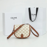 【CELINE】セリーヌ スーパーコピー トリオンフ キャンバス ミディアム フォルコ バッグ ホワイト（191502BZJ.01BC）