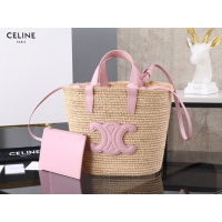 【CELINE】セリーヌ スーパーコピー ティーン サプル CELINE クラシック パニエ /ラフィア＆カーフスキン ショルダーバッグ（115802FF7.24PP）
