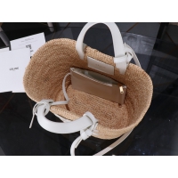【CELINE】セリーヌ スーパーコピー ティーン サプル CELINE クラシック パニエ /ラフィア＆カーフスキン ショルダーバッグ（115802FF7.98BB）