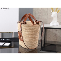 【CELINE】セリーヌ スーパーコピー ティーン サプル CELINE クラシック パニエ / ラフィア＆カーフスキン ショルダーバッグ（115802FF7.04LU）