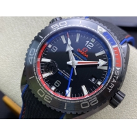 【OMEGA 】オメガ スーパーコピー シーマスター プラネットオーシャン クロノメーターGMT ETNZディープブラック 215.92.46.22.01.004【VS工場出品】