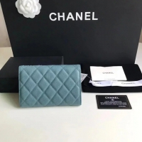【CHANEL】シャネル 三つ折り ミディアムサイズ 中財布 （ティファニーブルー）スーパーコピー（A84341）