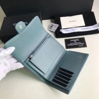 【CHANEL】シャネル 三つ折り ミディアムサイズ 中財布 （ティファニーブルー）スーパーコピー（A84341）