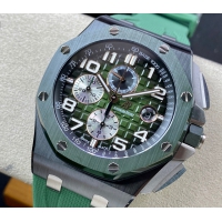 【AUDEMARS PIGUET】オーデマ・ピゲ スーパーコピー ロイヤル オーク オフショア クロノグラフ スモークグリーン パンダプレート 44MM 26405CE.OO.A056CA.01【APF工場出品】