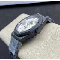 【AUDEMARS PIGUET】オーデマ・ピゲ スーパーコピー ロイヤルオーク DLC シルバーホワイト 41MM 15400【ZF工場出品】