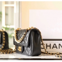 【CHANEL】シャネル スーパーコピー パールチェーン ミニ フラップ バッグ ブラック（AS4385 B15773 94305）