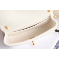 【CHANEL】シャネル スーパーコピー パールチェーン ミニ フラップ バッグ ホワイト（AS4385）