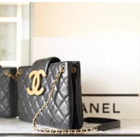 【CHANEL】シャネル スーパーコピー 大きなロゴマーク ショッピングバッグのハンドバッグ ブラック CHANEL 001