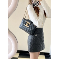 【CHANEL】シャネル スーパーコピー 大きなロゴマーク ショッピングバッグのハンドバッグ ブラック CHANEL 001