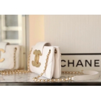 【CHANEL】シャネル スーパーコピー 大きなロゴマーク ショルダーバッグ ホワイト  CHANEL 002
