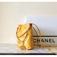 【CHANEL】シャネル スーパーコピー 23A ミニトートバッグ 22bag カーフスキン マスタード（AS3980）