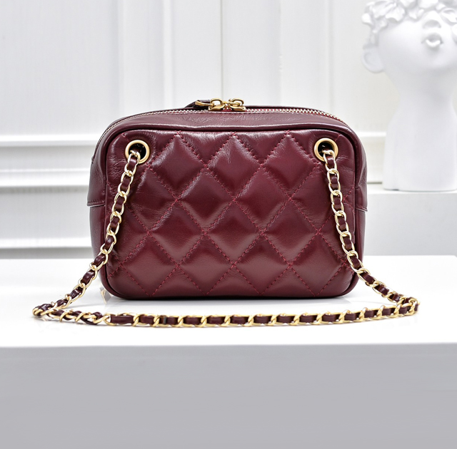 【CHANEL 】シャネル スーパーコピー 2024/25年秋冬 コレクション ミニ カメラ バッグ バーガンディー（AS5190 B18306 NZV44）