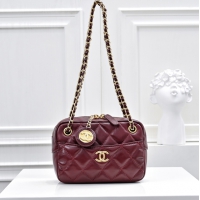 【CHANEL 】シャネル スーパーコピー 2024/25年秋冬 コレクション ミニ カメラ バッグ バーガンディー（AS5190 B18306 NZV44）