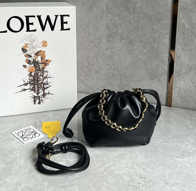 【LOEWE】ロエベ スーパーコピー フラメンコパース バッグ ミニ（メローナパラム）ブラック A914CBPX03