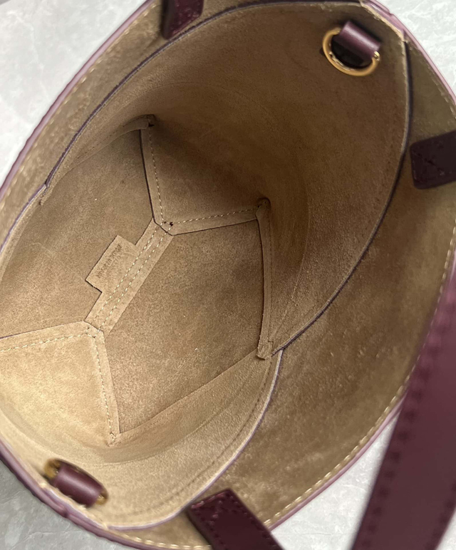 【LOEWE】ロエベ スーパーコピー パズルフォルドトート ミニ（シャイニーカーフ） ダークバーガンディ A657V25X01