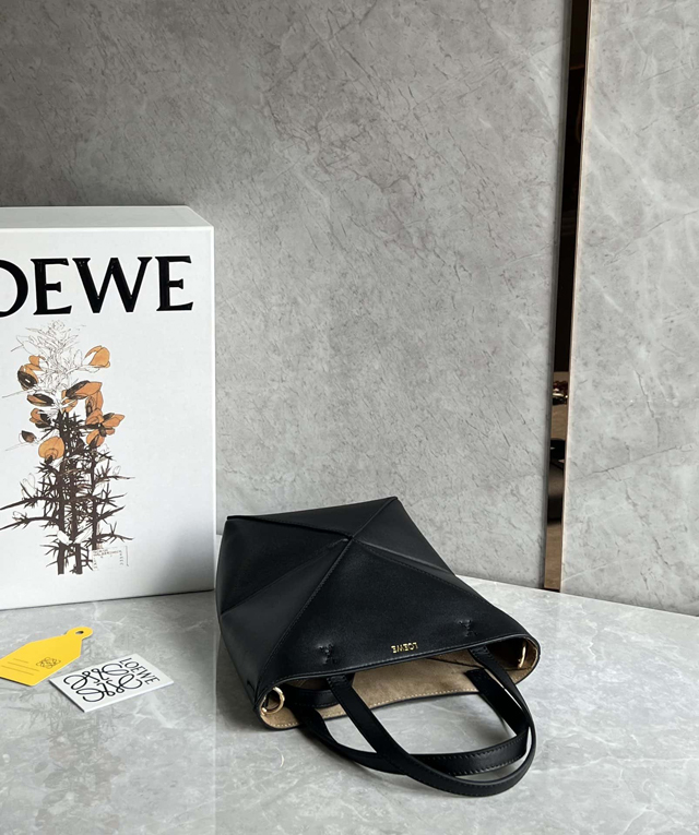 【LOEWE】ロエベ スーパーコピー パズルフォルドトート ミニ（シャイニーカーフ）ブラック A657V25X01