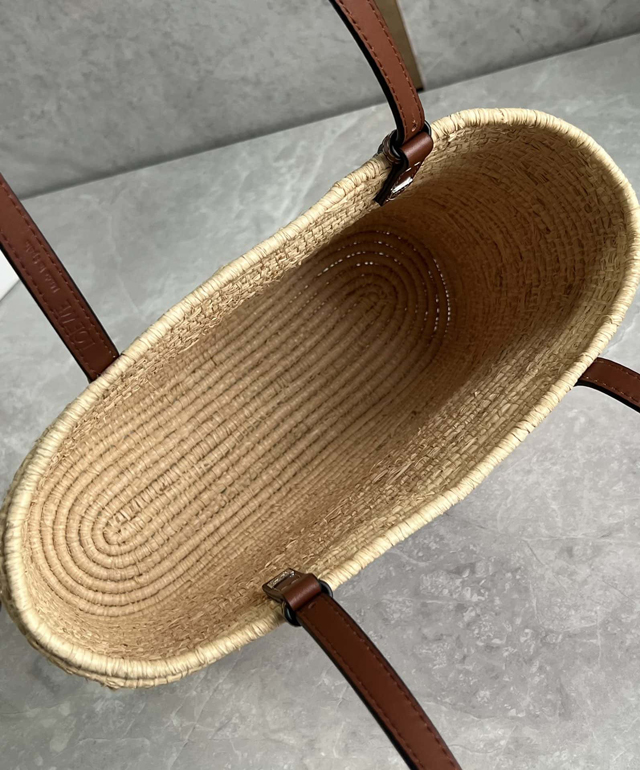 【LOEWE】ロエベ スーパーコピー スクエア バスケットバッグ スモール （ラフィア&カーフ）ナチュラル A223099X02