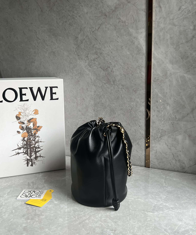 【LOEWE】ロエベ スーパーコピー フラメンコパース バケットバッグ（メローナパラム）ブラック A411FPBX02