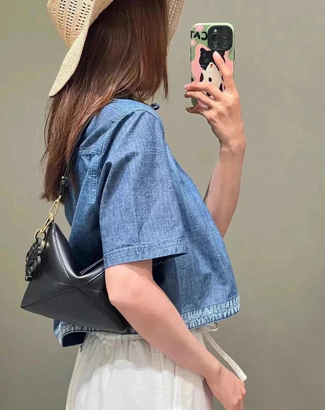 【LOEWE】ロエベ スーパーコピー パズルフォルド ポーチ（シャイニーナパカーフ）ブラック C510PT1X01