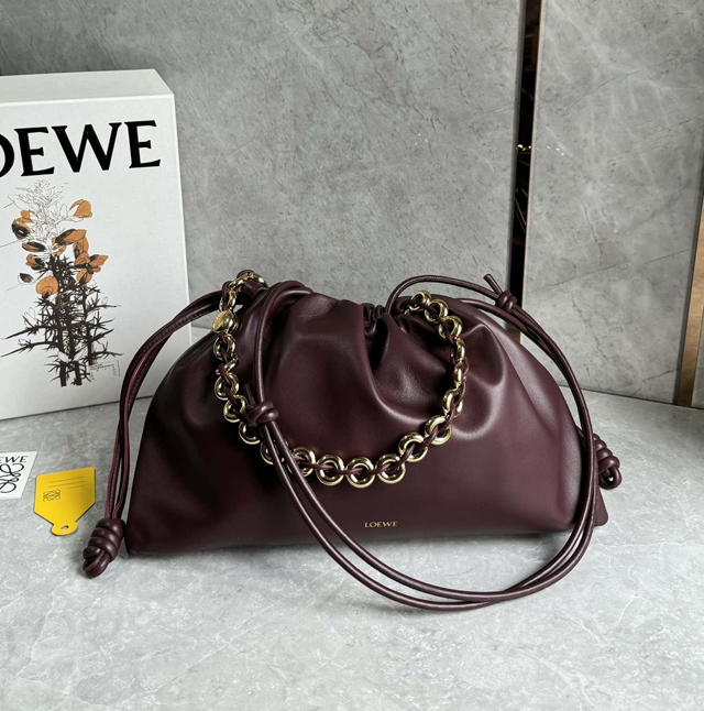 【LOEWE】ロエベ スーパーコピー フラメンコパース ラージ（メローナパラム） ダークバーガンディ A411FPDX01