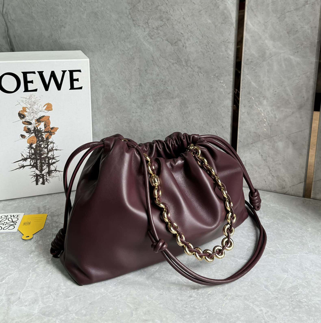 【LOEWE】ロエベ スーパーコピー フラメンコパース ラージ（メローナパラム） ダークバーガンディ A411FPDX01