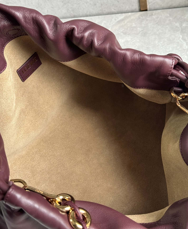 【LOEWE】ロエベ スーパーコピー フラメンコパース ラージ（メローナパラム） ダークバーガンディ A411FPDX01
