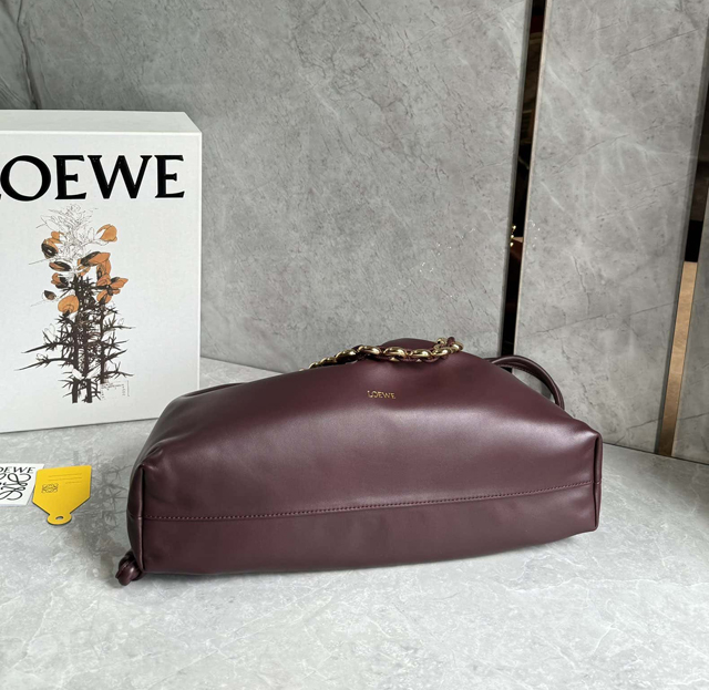 【LOEWE】ロエベ スーパーコピー フラメンコパース ラージ（メローナパラム） ダークバーガンディ A411FPDX01
