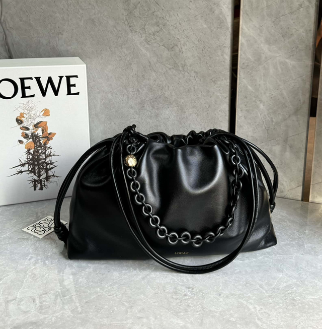 【LOEWE】ロエベ スーパーコピー フラメンコパース ラージ（メローナパラム） ブラック A411FPDX16