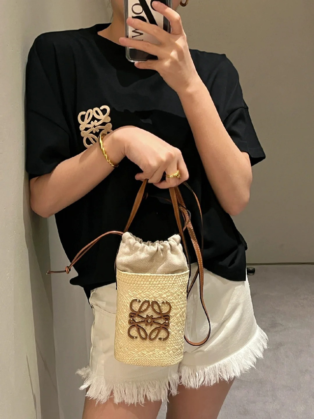 【LOEWE】ロエベ スーパーコピー スクエアポケット（イラカヤシ＆カーフ）ナチュラル/タン C630G35X05