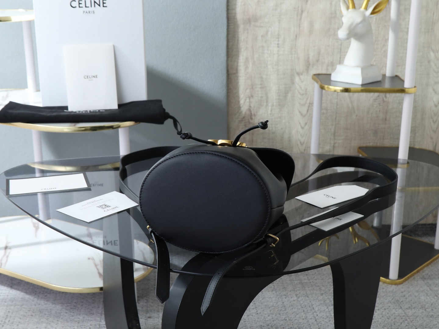 【CELINE】セリーヌ スーパーコピー CELINE ボニー バックパック / スムースカーフスキン ブラック（118703GGT.38NO）