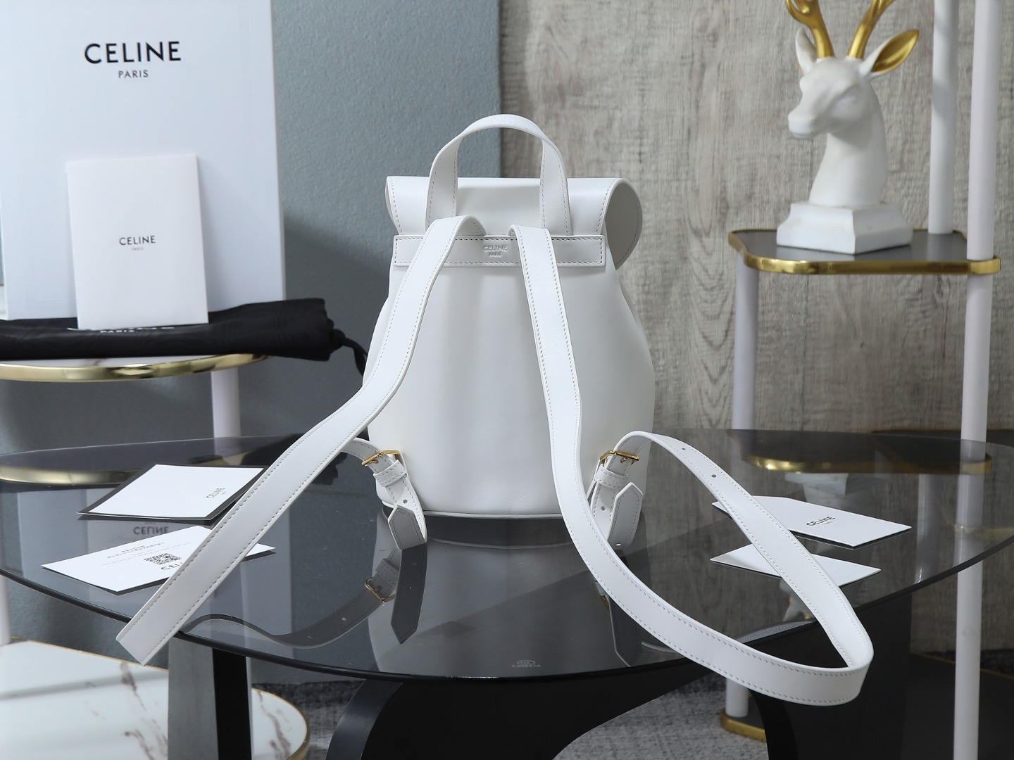【CELINE】セリーヌ スーパーコピー CELINE ボニー バックパック / スムースカーフスキン ライス（118703GGT.01RC）