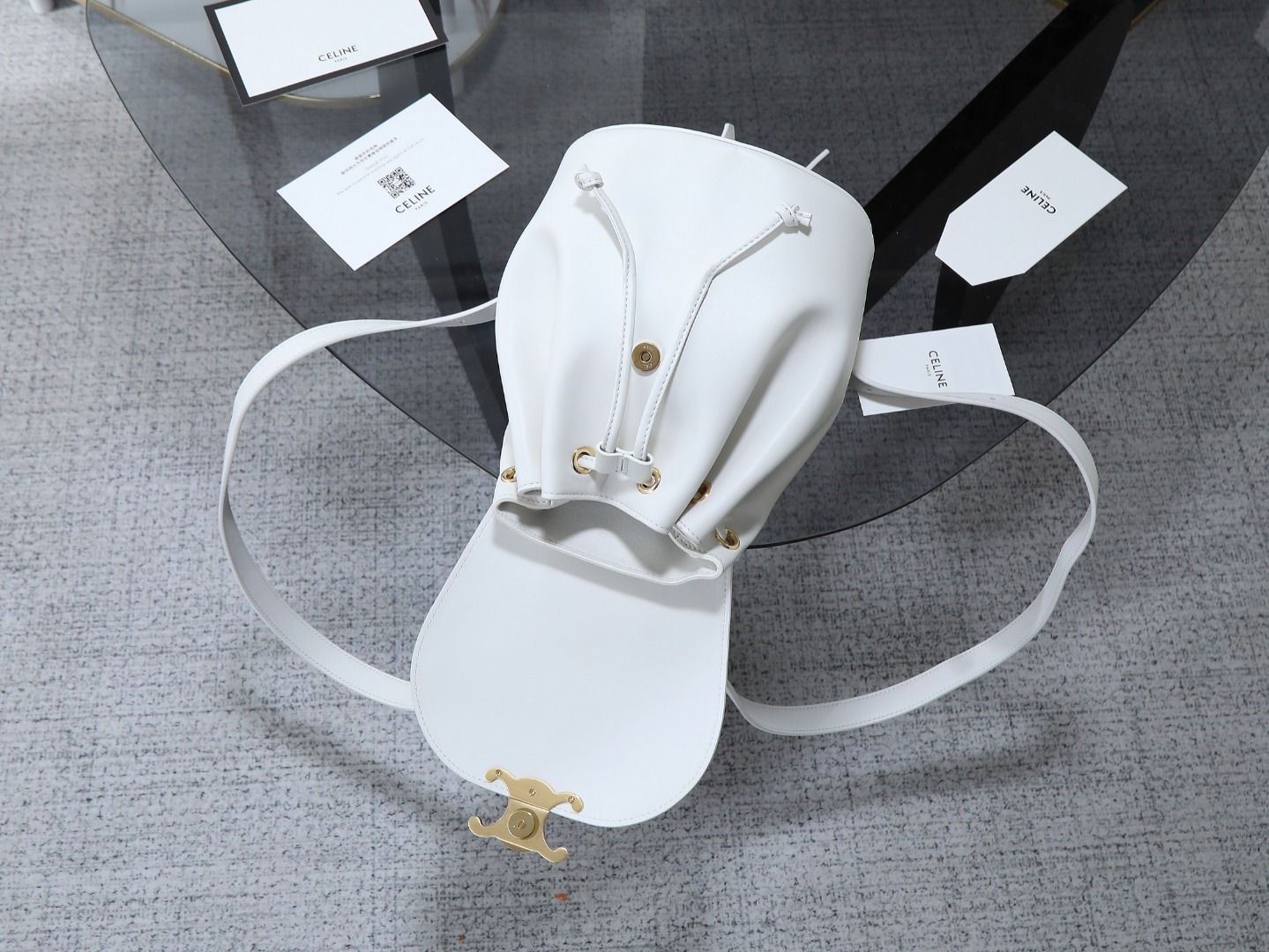 【CELINE】セリーヌ スーパーコピー CELINE ボニー バックパック / スムースカーフスキン ライス（118703GGT.01RC）