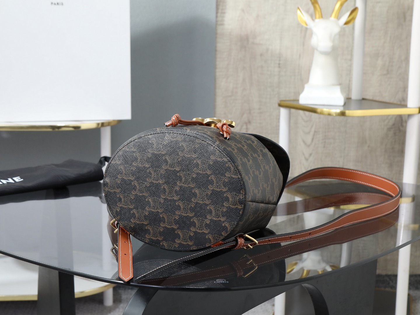 【CELINE】セリーヌ スーパーコピー CELINE ボニー バックパック / トリオンフキャンバス＆カーフスキン タン（118702CAS.04LU）