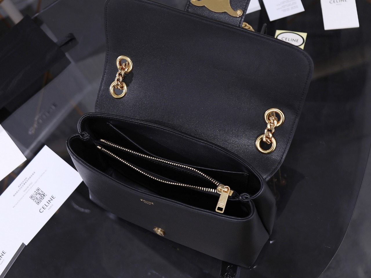 【CELINE】セリーヌ スーパーコピー ミディアム CELINE ヴィクトワール バッグ / サプル グレインドカーフスキン ブラック（115853FDU.38NO）