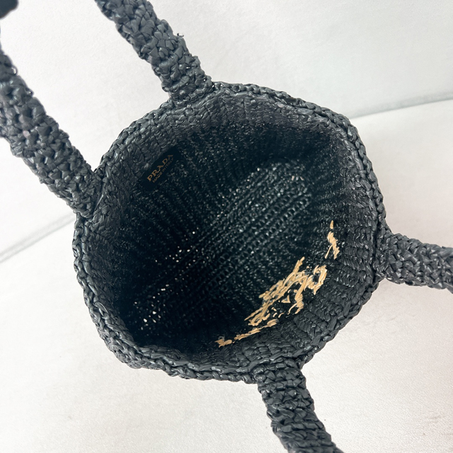 【PRADA】プラダ スーパーコピー スモール クロシェ トートバッグ ブラック （1BG422_2C2T_F0ES7_V_OOL）