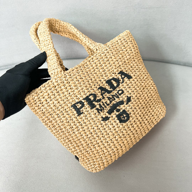 【PRADA】プラダ スーパーコピー スモール クロシェ トートバッグ ナチュラル（1BG422_2C2T_F0018_V_OOL）