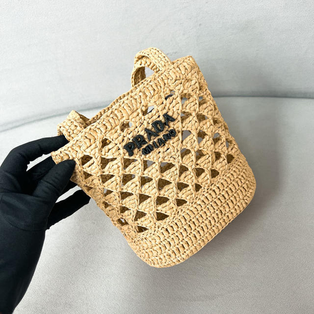 【PRADA】プラダ スーパーコピー クロシェ トートバッグ ナチュラル（1BG494_2M2T_F0018_V_OOO）