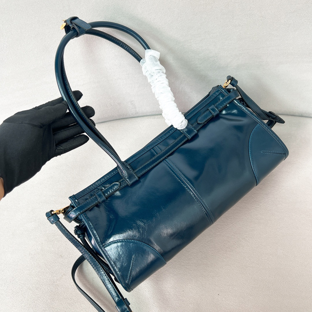 【PRADA】プラダ スーパーコピー ミディアム レザー ハンドバッグ  ダークブルー（1BA426_2CYR_F03W6_V_MOO）