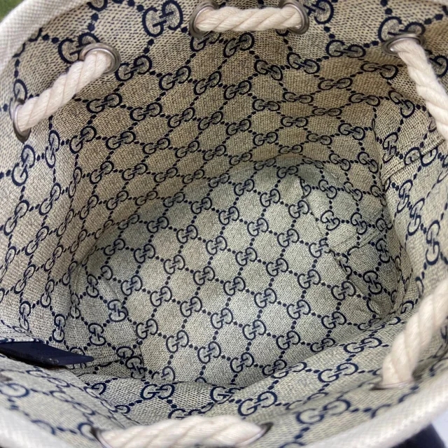 【GUCCI】グッチ スーパーコピー プリント ミニ ショルダーバッグ ベージュ/ブルー（777166 FACV3 8455）