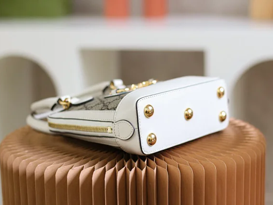 【GUCCI】グッチ スーパーコピー ホースビット 1955 GGスプリームキャンバス ハンドバッグ ホワイト（621220 92TCG 9761）
