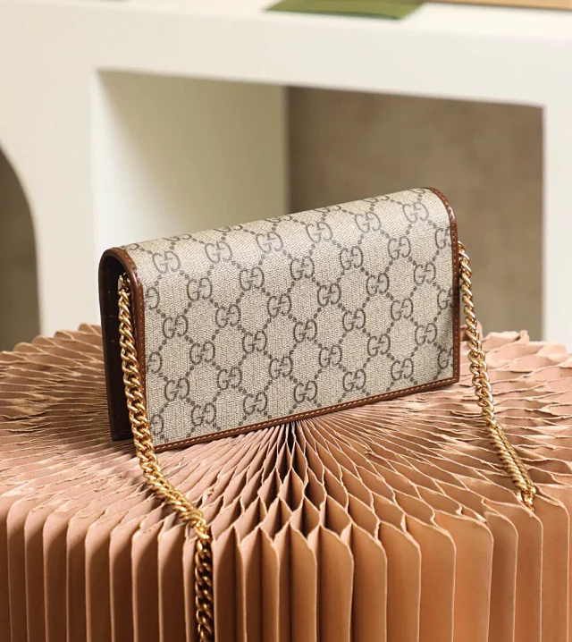 【GUCCI】グッチ スーパーコピー 1955ホースビット チェーン付きウォレット ブラウン（621892 92TCG 8563）