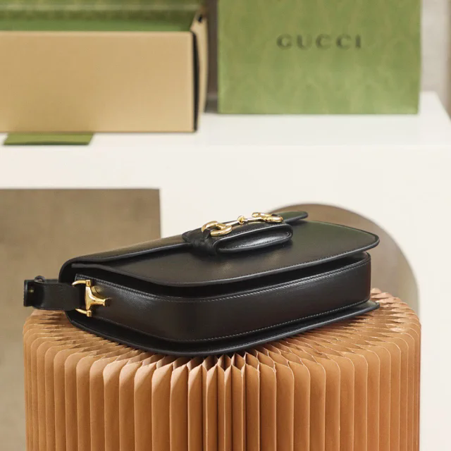 【GUCCI】グッチ スーパーコピー〔グッチ ホースビット 1955〕スモール ショルダーバッグ ブラック（602204 1DB0G 1000）